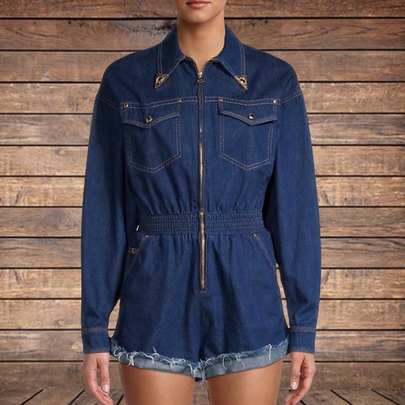 Versace Denim Romper - Picture 1 of 10